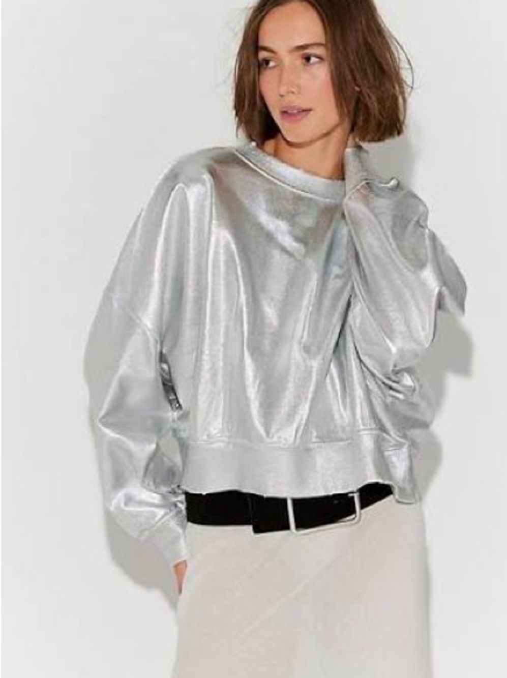 Free People Gaia Coated Crewneck